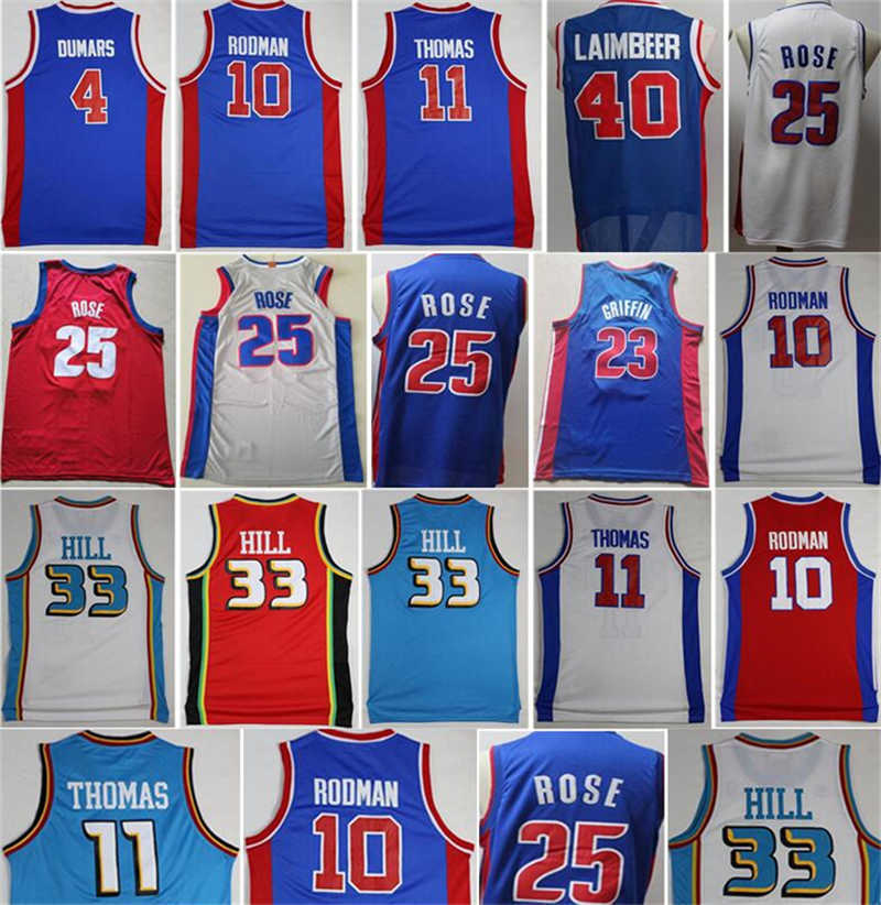 

Derrick Rose Jerseys Basketball City Isiah Thomas Bill Laimbeer Dennis Rodman Joe Dumars Grant Hill Blake Griffin Blue White Red, 4 blue