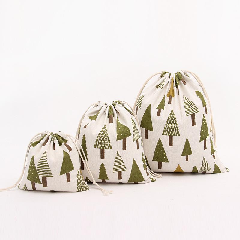 

1pcs Green Trees Drawstring Cotton Linen Storage Bag Gift Candy Jewelry Organizer Makeup Cosmetic Coins Keys Bags 49008