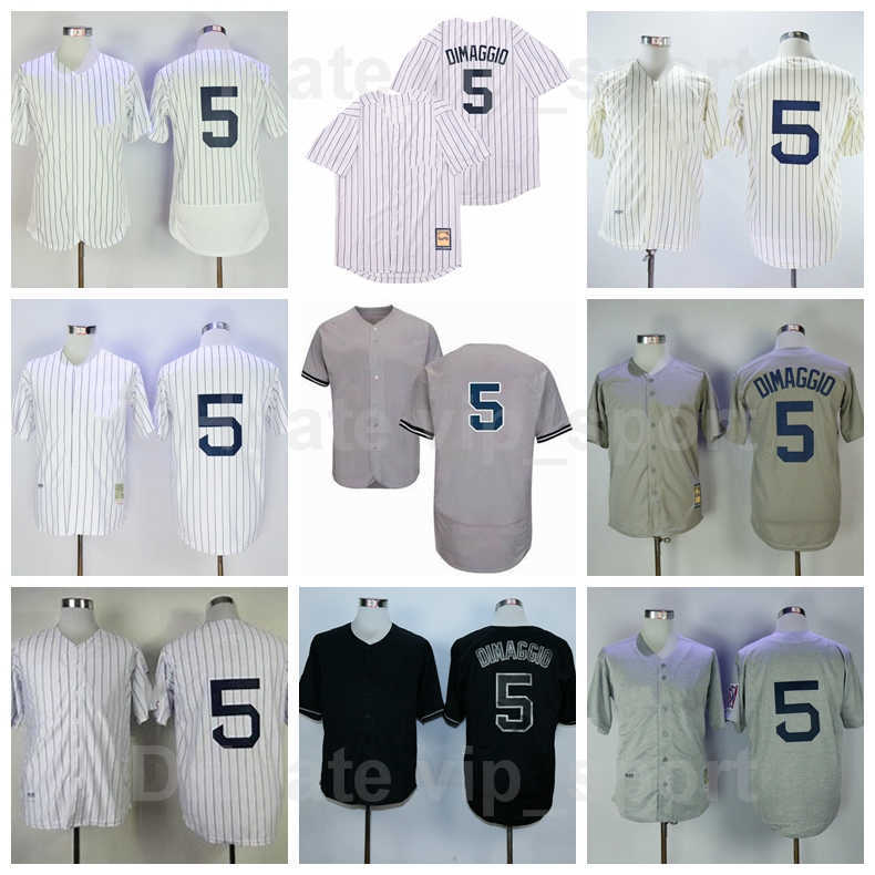 

Vintage Baseball 5 Joe DiMaggio Retro Jersey 1929 1939 1951 1989 Retire Pinstripe Flexbase Cool Base Stitched Team Black White Grey, Navy blue