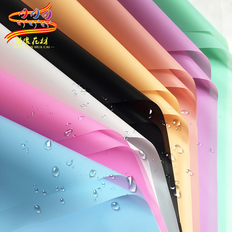 

Material of Bouquet Korean Waterproof Plastic Flower Packing Solid Color Fog Paper