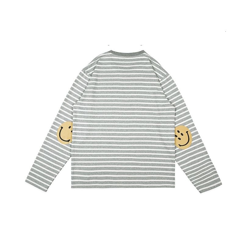 

2021 Spring Autumn Kapital Striped Long Sleeve T-shirt Men Women Couple 100% Cotton T Shirt Casual Oversize Tee, White;black
