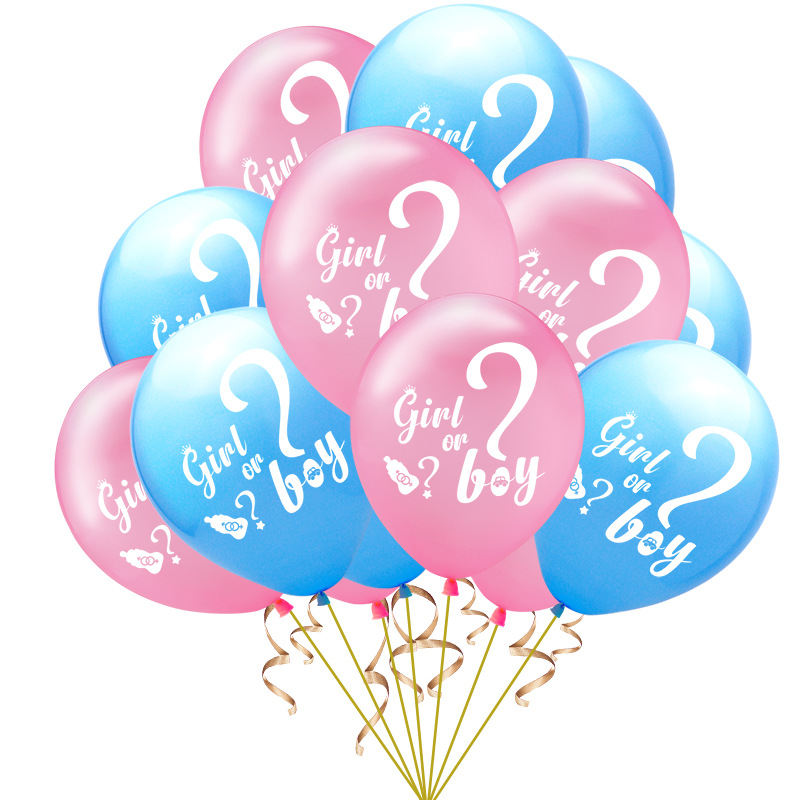 

Pink/Blue 12 inches Latex Balloon He or She Boy or Girl Gender Reveal Party Baby Shower Decoration, As picture