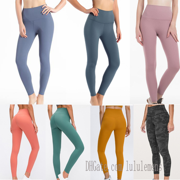 

Solid Color good Quality lu Women yoga pants black legging High Waist Sports Gym Wear Leggings Elastic Fitness Lady Outdoor Sport Pant for woman