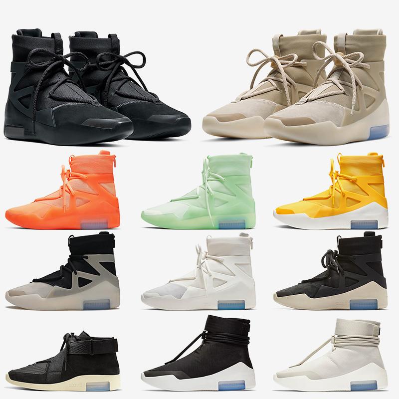 

2021 Fear of God X 1 Basketball Shoes for Men Triple Black String The Question Amarillo Orange Pulse Frosted Spruce Grey Sail Mens Sports Sneakers Trainers Size 40-46, #1 40-46
