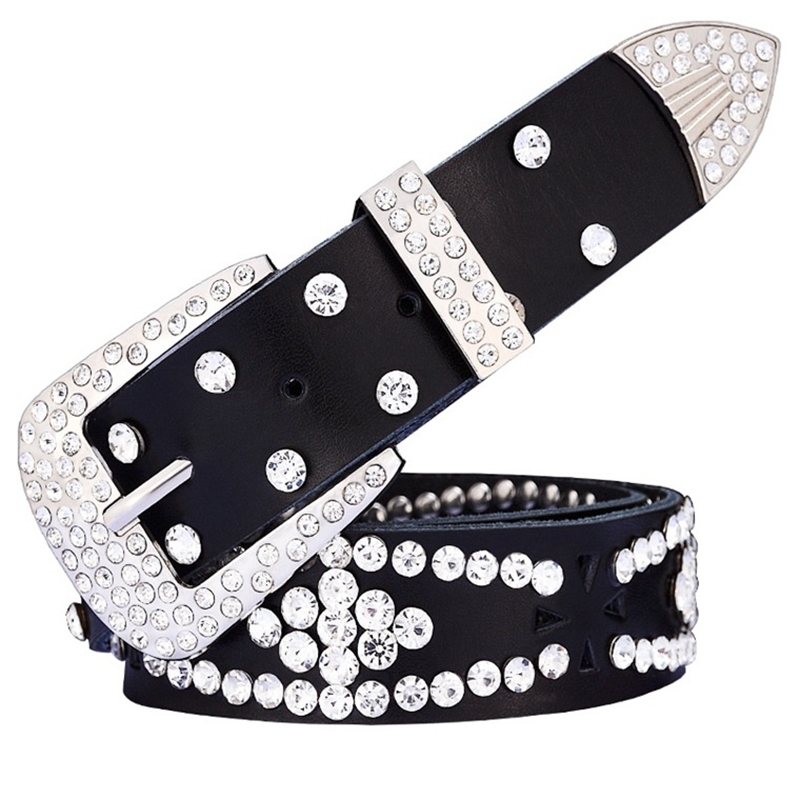 

Designer belts 2023 New women's hollow flower with diamond leather belt for women