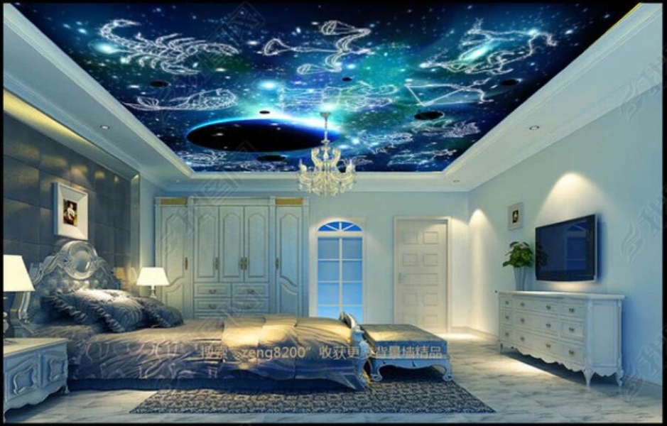 3d ceiling murals wallpaper custom photo 12 constellations sky nebula 3d wall murals wallpaper for walls 3 d home decor in the living room-image-673076790