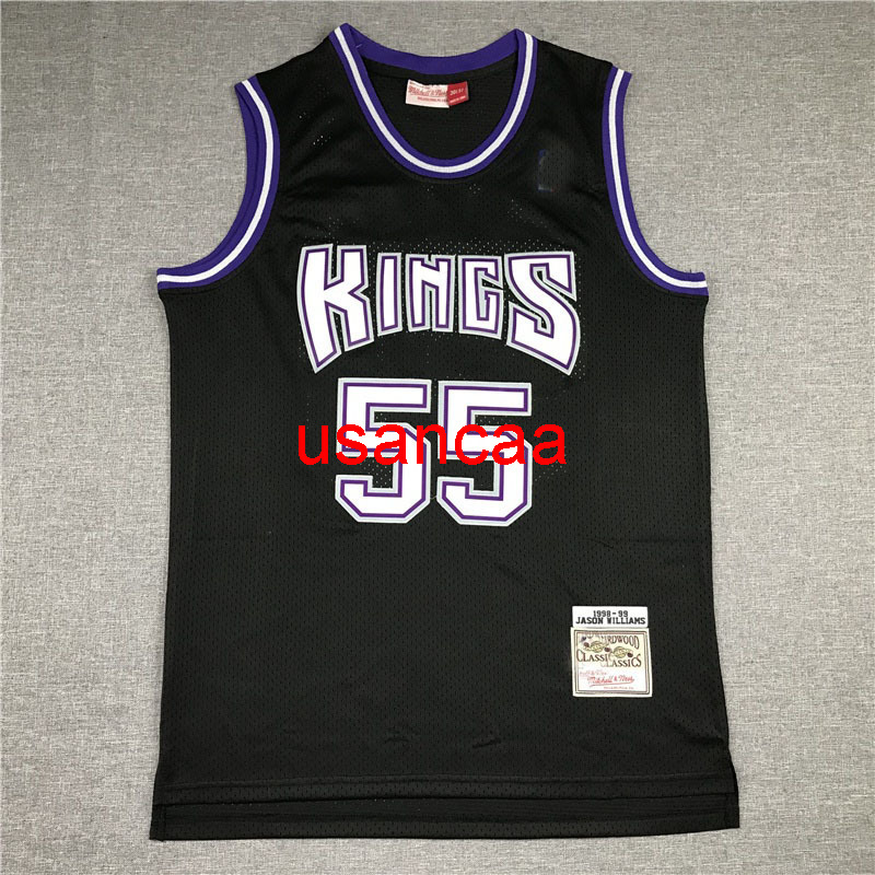 

Men' 55# WILLIAMS retro black basketball jersey -XXL