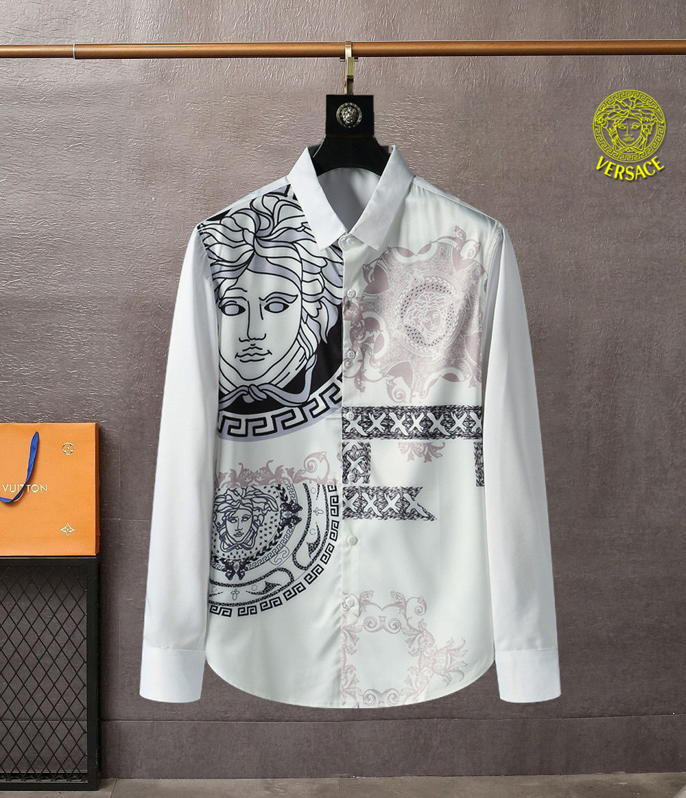 

2021 summer Luxury Designer Men's Business Casual Shirt Long sleeve Stripe lapel shirts masculine social fashion plaid M-3XL#AP473, Color