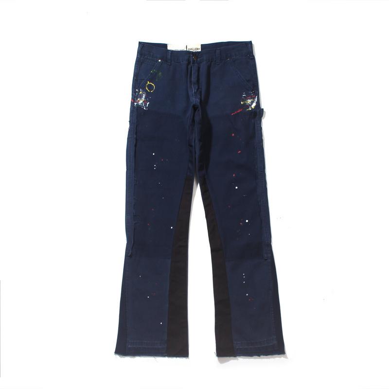 

Top Quality 2021 Gallery Dept Paint Patchwork Jeans High Street Hip-hop Loose Fit Men Women Couples Straight Men's, Blue