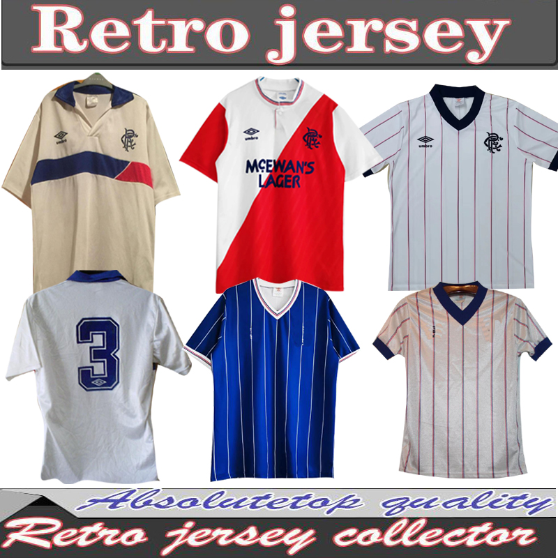 

1985-1988 Rangers away jersey. The rare Wuzan was famous for wearing this style of away jersey when he won the Dubai Cup against Everton wit, Black;yellow