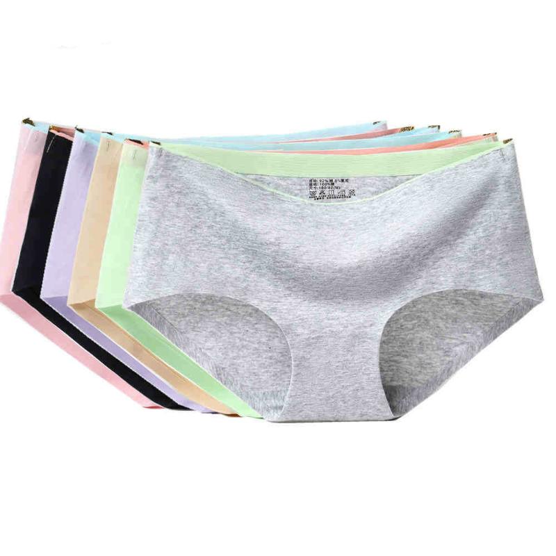 

Women's Panties 6pcs/set Women Lingerie Cotton Seamless Majtki Damskie Girl Mid-Rise Shorts Briefs Sexy Plus Size Underwear Bragas Mujer, Beige