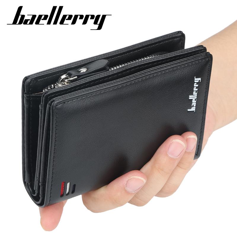 

Men's Wallet Student Baellerry Korean Version Of Multi-card Fashion Mini Vertical Zipper Buckle Coin Purse Short 914 Wallets, Red;black