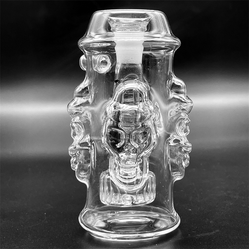 

New 10mm male oil burner hookahs Mini Glass Bong 4 skull Pipes Pyrex Oil Rigs Glass Bong Thick Recycler Oil Rig for Smoking