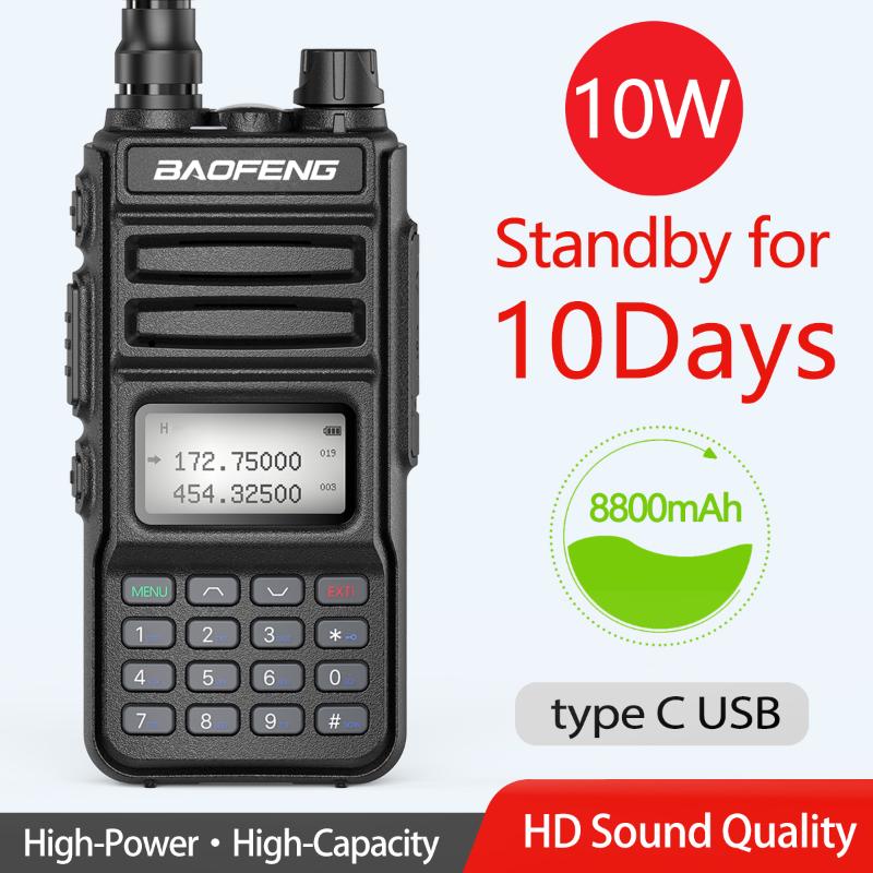 

Walkie Talkie BaoFeng UV-15R 10W Max Power Radio Station With USB Charger Comunicador 30KM Transceiver Upgrade UV-5R BF-9R PLUS