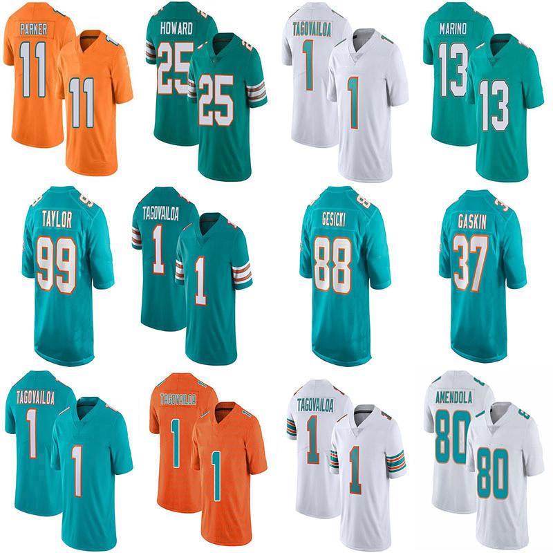 

1 Tua Tagovailoa Men's Football jersey 11 DeVante Parker 14 Jarvis Landry 13 Dan Marino 29 Minkah Fitzpatrick 3 Josh Rosen Stitched Jerseys, Black;red