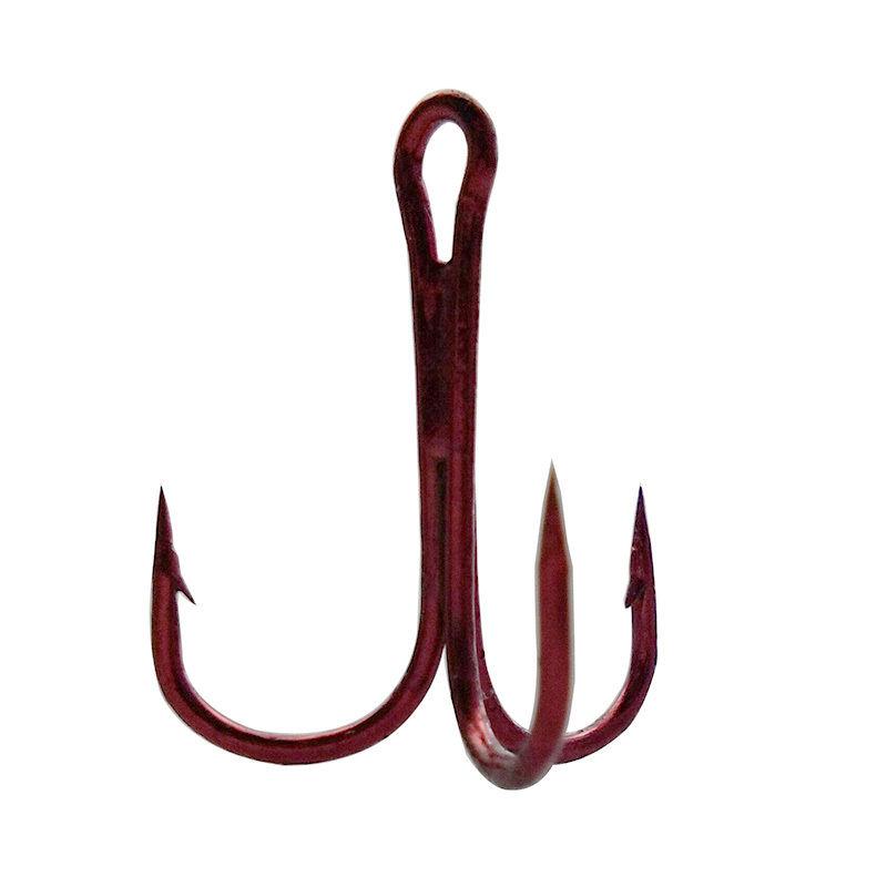 

Fishing Hooks Hyaena 50pcs 35647 Red High Carbon Steel Hook FishBait Treble Fishhooks Triple Hard For Lure