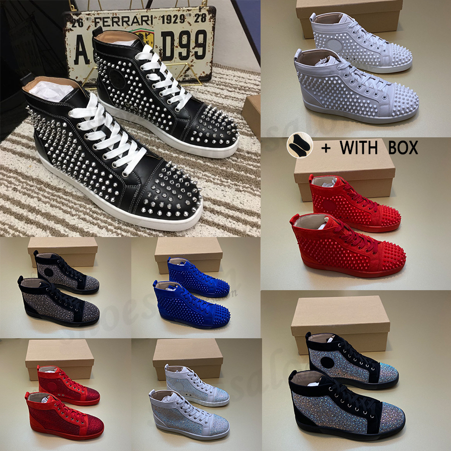 

2021 men women red bottom Luxury sneakers Studded designer shoes for high top black white Spikes Genuine Leather casual rivet Sneaker, I need look other product