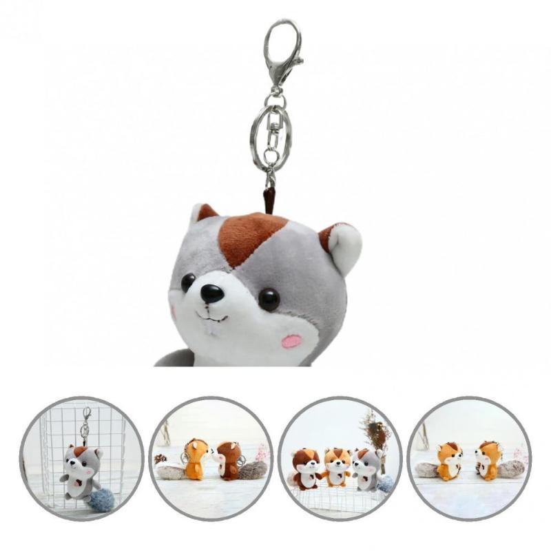 

Keychains Lightweight Elastic Mini Squirrel Plush Pendant Fluffy Bag Premium Texture For Girl
