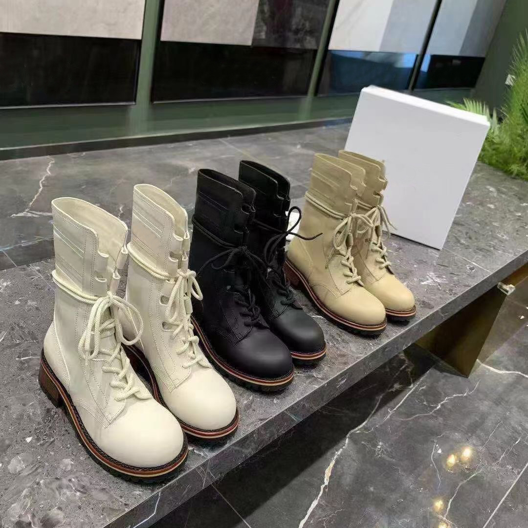 

Fashion Long Boots Chunky Heel Female Slip-on Stretch Leather Autumn Winter Ladies Platform Shoes British Style Women 2021