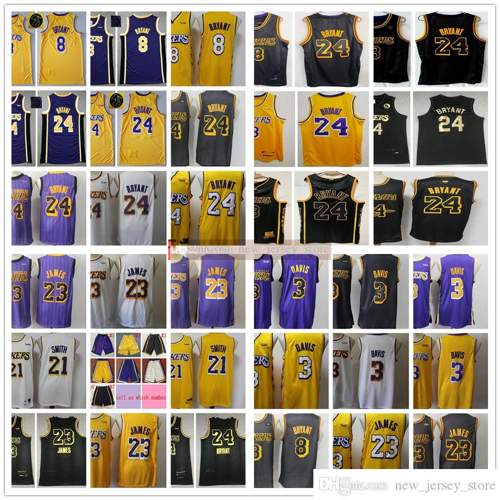

2021 Black Baskeball 3 Anthony 23 James Davis Jersey Top Quality Stitched JR 21 Smith White Yellow Jerseys Short, Black;red