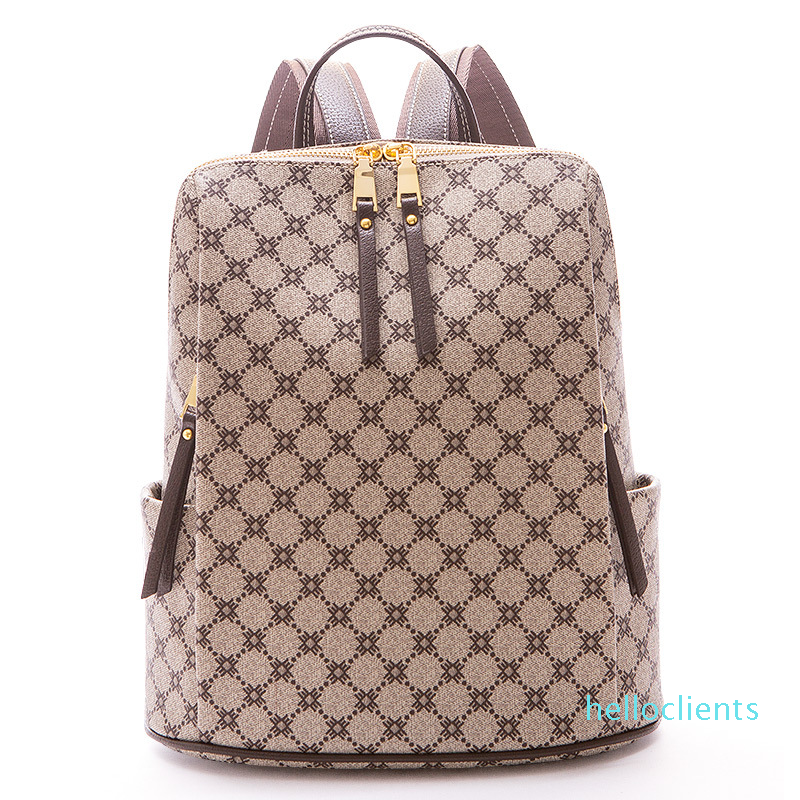 

Mermaid France Design Hong Kong ladies school bag cowhide backpack casual, Light brown
