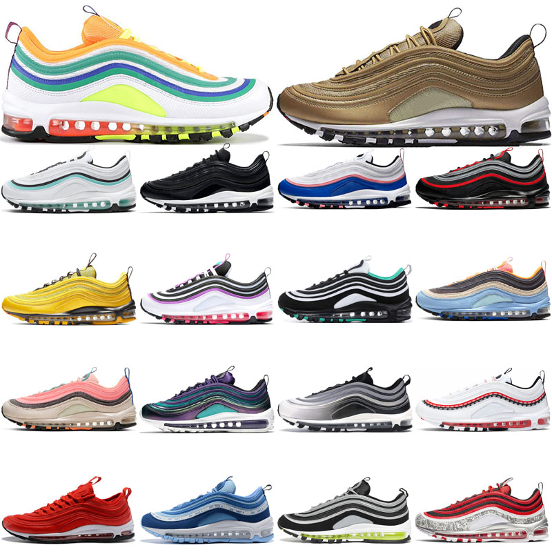 mens 97 womens running shoes South Beach Red Leopard Overbranding Blue Nintendo 64 Newspaper Neon Seoul Mustard Laser Fuchsia sneakers size 36-45