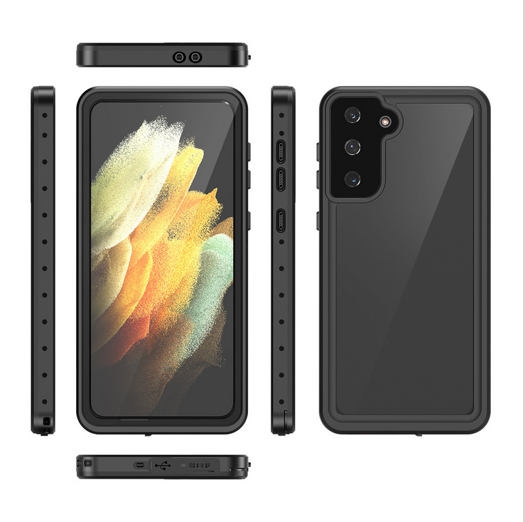 

Suitable for Samsung Pro S21 series outdoor diving four-proof mobile phone waterproof protective shell, Solid black