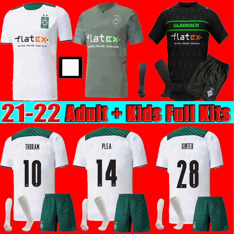 

men+kids kit 21 22 Borussia Monchengladbach soccer Jerseys AWAY 2021 2022 home Gladbach STINDL ELVEDI PLEA ZAKARIA NEUHAUS GINTER THURAM EMBOLO foootball SHIRTS, Gold