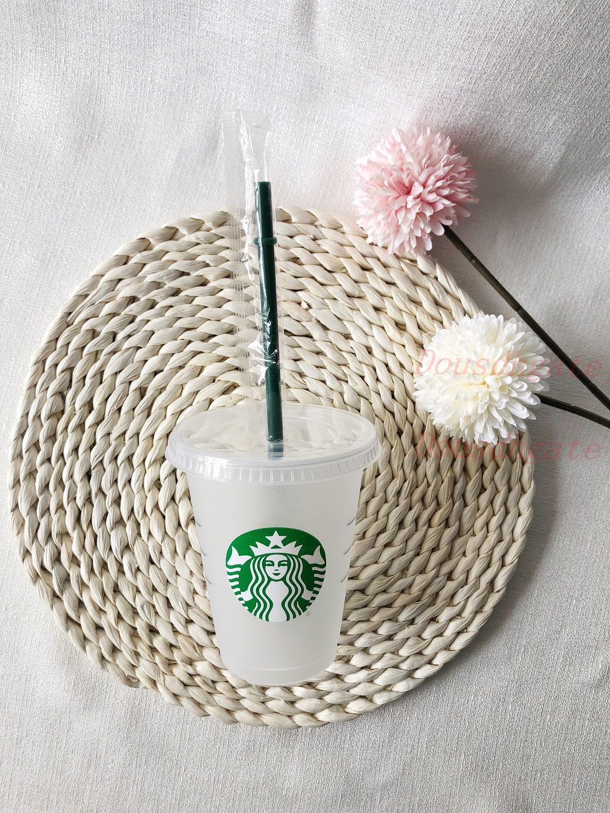 

Starbucks 16oz/473ml Mermaid Plastic Tumbler Reusable Straw Milk Tea Cold Water Cups Free DHL 1, As picture