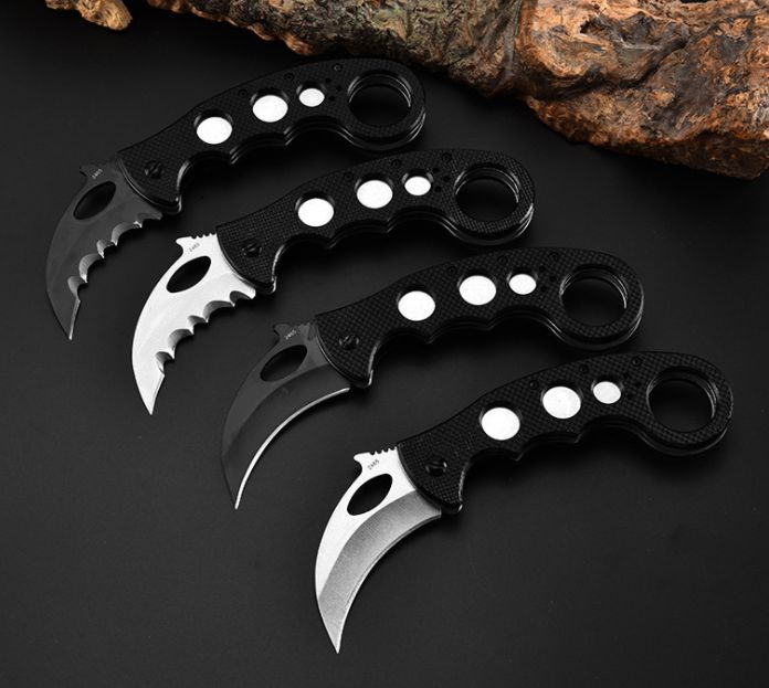 

Emesn 2465 Karambit Claw Fixed Blade Knife D2 Blade G10 Handle Tactical Rescue Pocket Folding Claw Fishing EDC Survival Tool