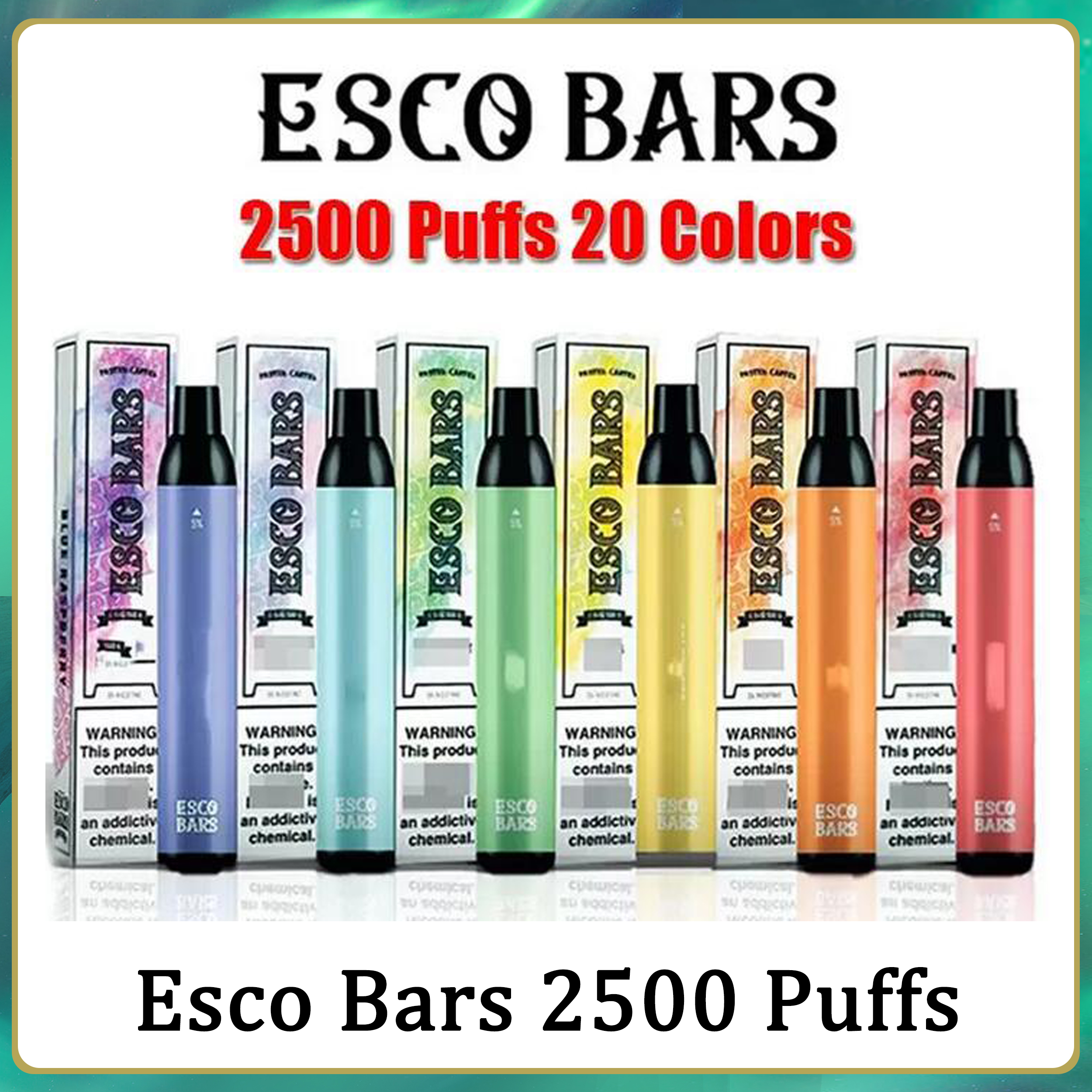 

Top Quality Wholesale ESCO BARS Disposable E Cigarettes Device Kit 2500 Puffs 1000mAh Battery 6ml Prefilled Mesh Coil Cartridge Pod Vape Pen