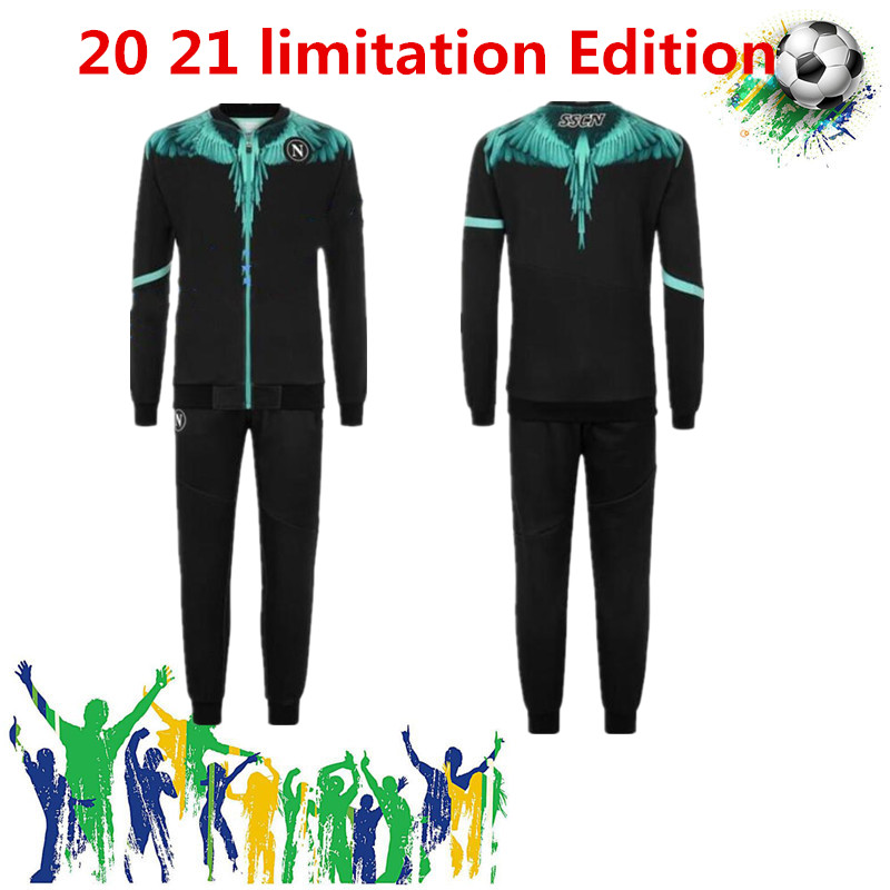 

2021 Napoli trackSuit hoodie soccer jersey Zielinski 20/21 SSC Naples long zipper jacket set veste suit, Black;yellow