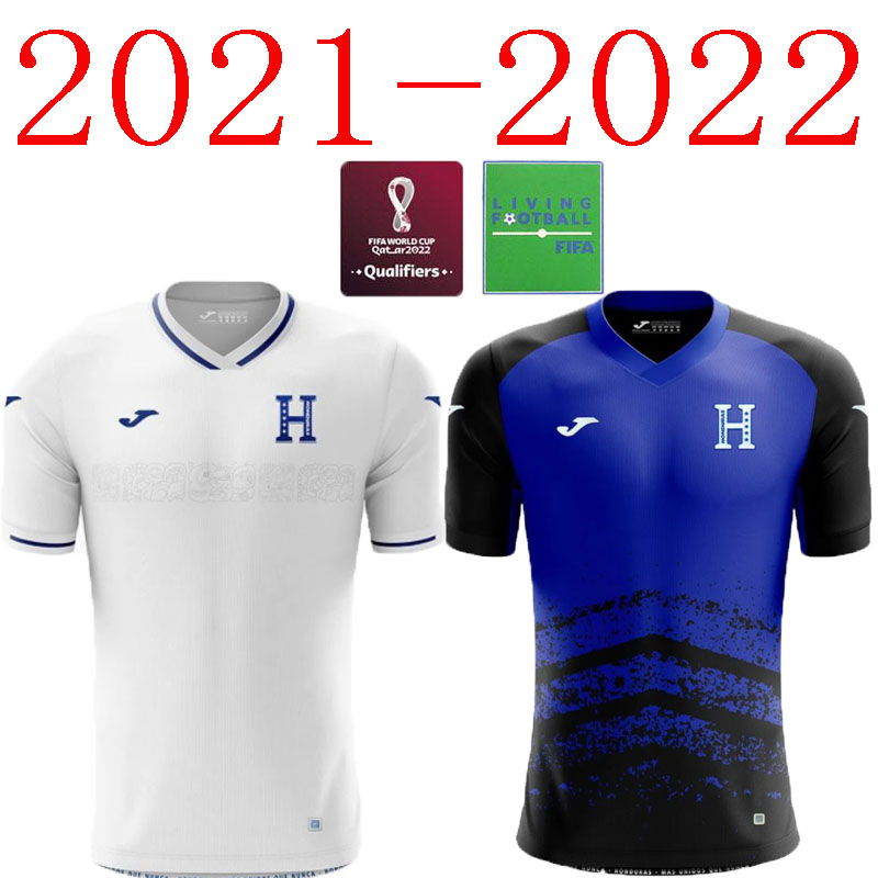 

The Republic RepÃºblica de Honduras soccer Jersey 21 22 Home white away blue 9 LOZANO 3 FIGUEROA 11 CASTIllO 13 COSTLY 2021 2022 Football shirt 7 ELIS, Black;red