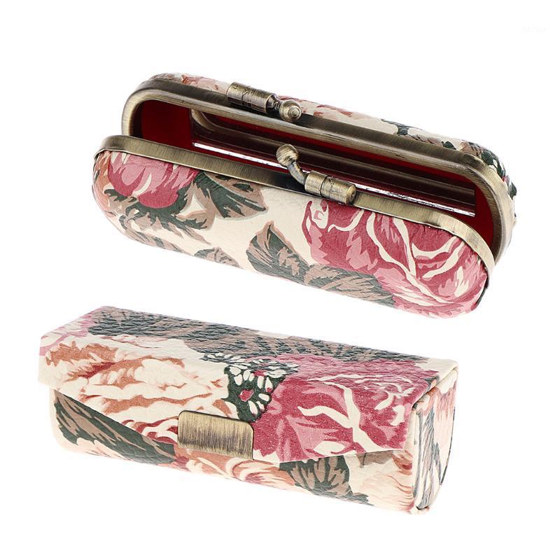 

Storage Bottles & Jars Pretty Peony Pattern Leather Lipstick Case Lip Gloss Jewelry