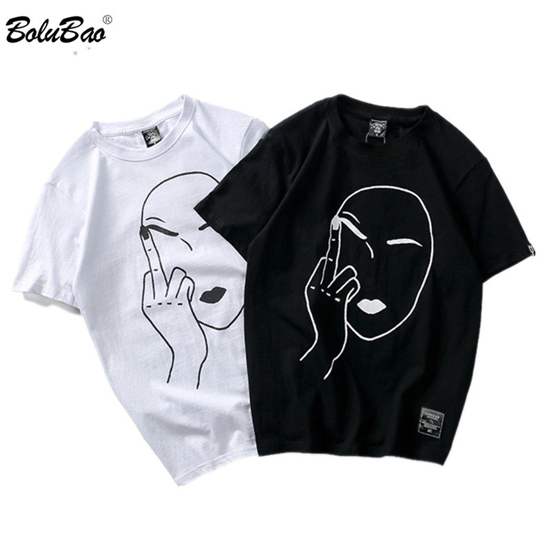 

BOLUBAO Fashion Brand Men T-Shirt Hip Hop Men T Shirt Street Clothing Short Sleeve Summer Printing Tee Shirt Male Tops 210518, White