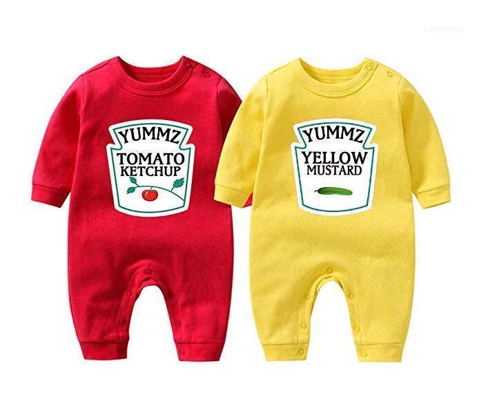 

Baby Bodysuit Yummz Tomato Ketchup Mustard Red Yellow Twins Set Boys Girls Clothes Outfits1, Pink