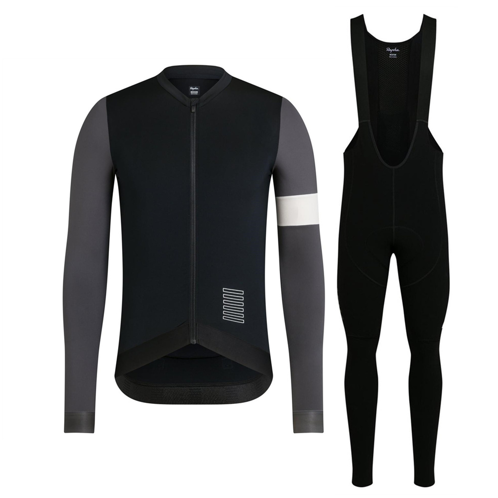 Rapha Men&#039;s Winter Cycling Jersey Set Thermal Fleece Mountain Bike Team Triathlon Suit Clothing Warm Sports Jacket-image-734450706