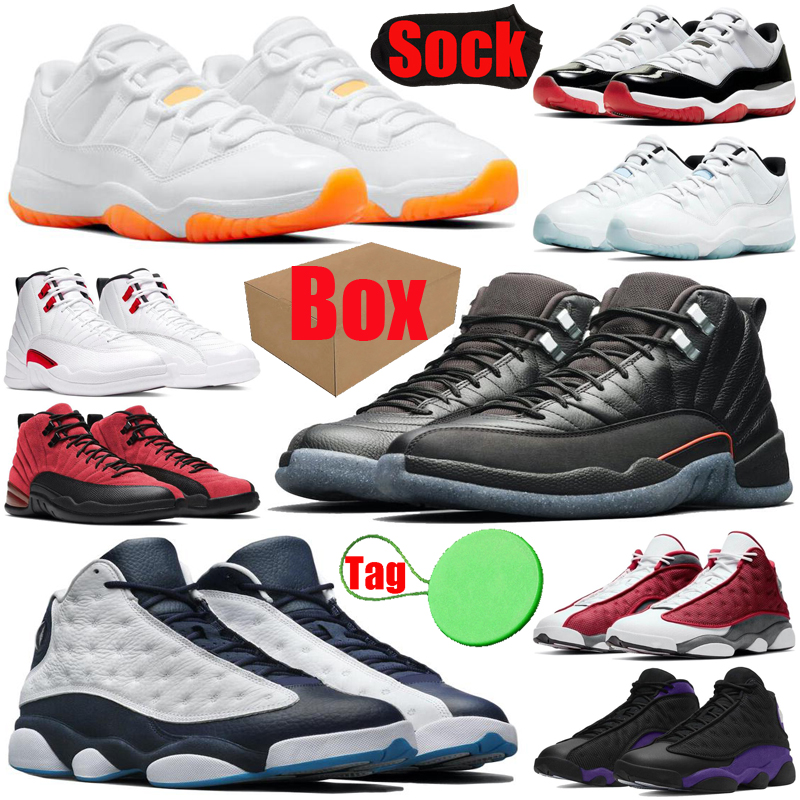 

With Box&Tag&Sock mens basketball shoes 11s 12s 13s Bright Citrus Utility Twist Obsidian Court Purple Legend Blue men women trainers sports sneakers, #31 court purple