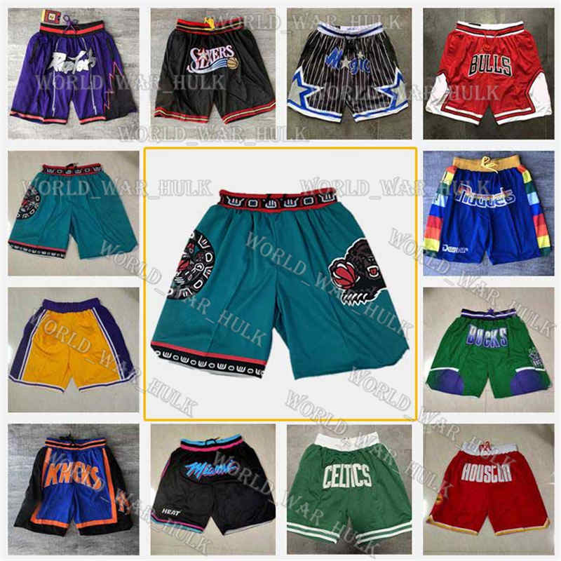 

ja morant Throwback Basketball Shorts just don Wade Hardaway Iverson Carter pockets mitchell ness Pantalones de baloncesto Pants, Black;red