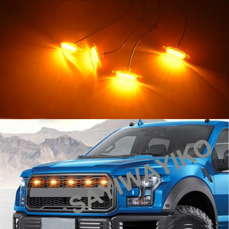 

Car Headlights CRA STYLING 4pcs/set Front Racing Grille Led White Yellow Fit For F150 Grill 2021-2021