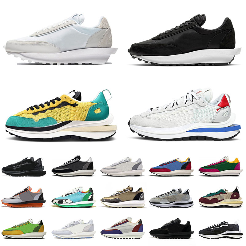 

Mens Sacais x VaporWaffle Running Shoes Sports Sneakers Dark Iris Sesame Blue Void Grey Game Royal Black Nylon White NYC Pigeon Men Women Tr