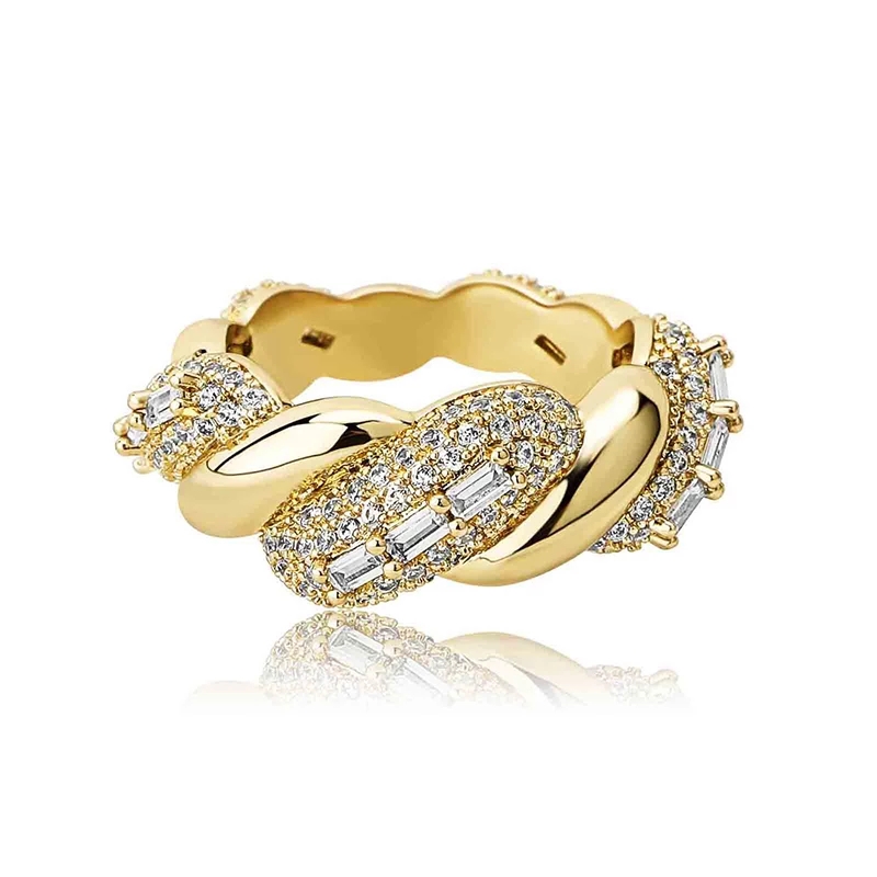 

Hip Hop Rock Micro Paved Cubic Zirconia Bling Ice Out Geometric Round Finger Rings for Women Men Rapper Jewelry