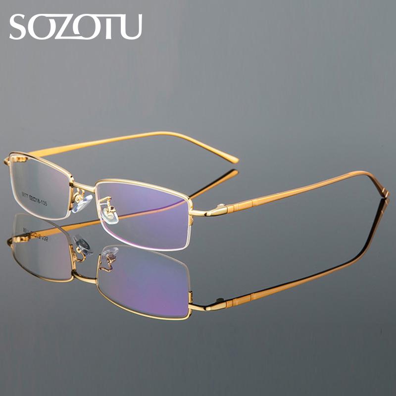 

Fashion Sunglasses Frames Eyeglasses Frame Men Korean Computer Optical Myopia Glasses Spectacle For Male Aluminum Clear Lens Eyewear YQ592, Black