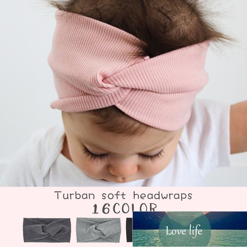 

Cute Solid Color Baby Turban Girls Cotton Twisted Knotted Headband Elastic Hairbands Children Head Wraps Hair Accessories Factory price expert design Quality