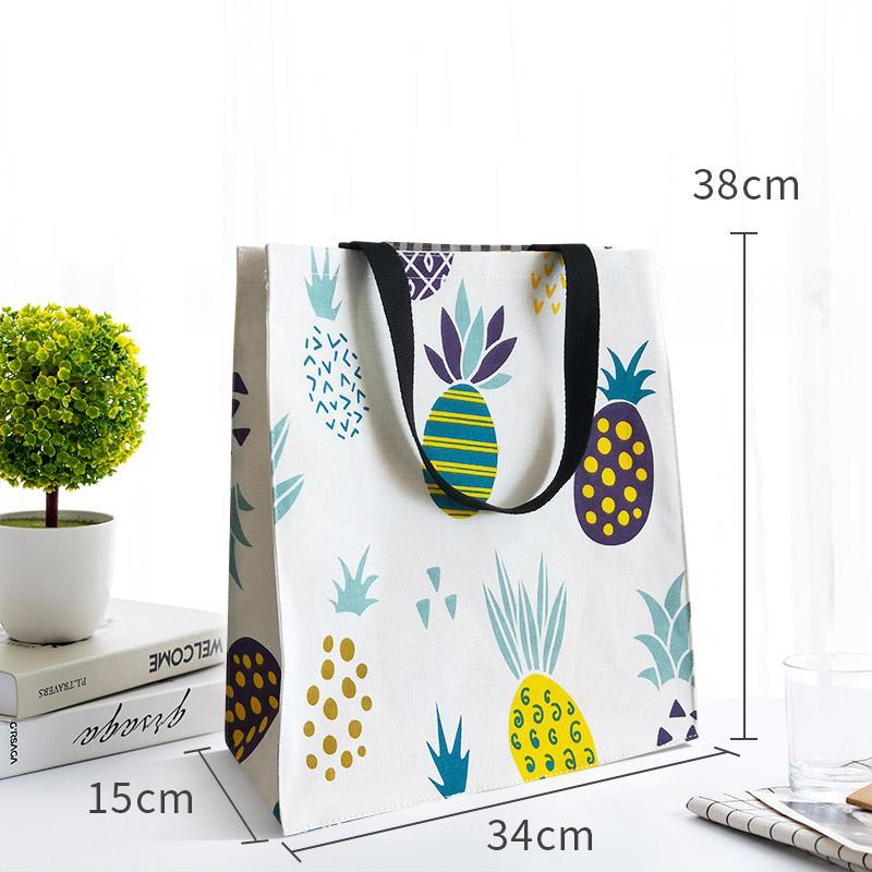 

Shopping Bags Linen Women Cotton Lunch Prints Shopper Bag Book Portable Handbags Recycling Tote Eco, Black l