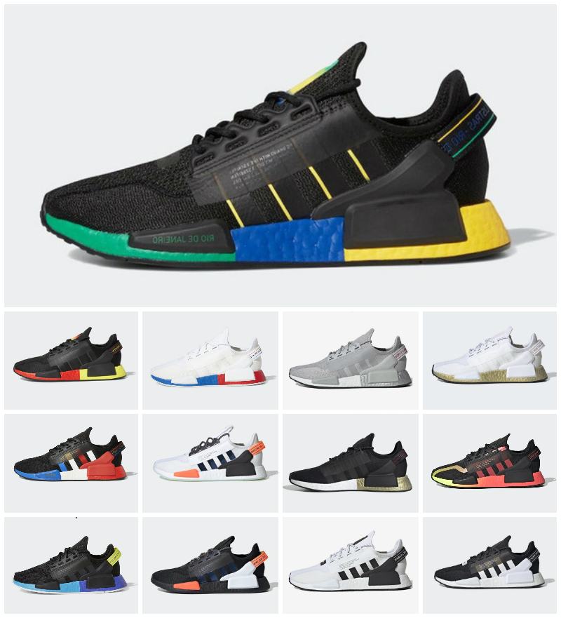 

2021 Dazzle camo nmd r1 v2 mens running shoes aqua tones mexico city metallic core triple Black White munich men women Designers outdoor tra