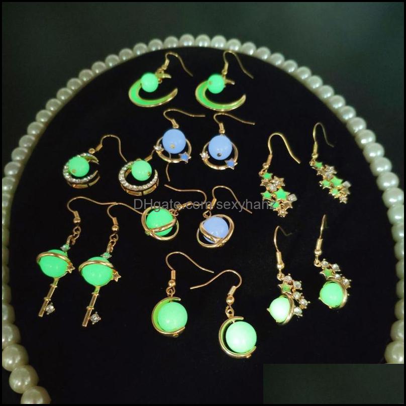 

Earrings Jewelry Dangle & Chandelier Euro-American Style Creative Geometry Star Moon Key Eardrop Exquisite Fish Hook Temperamental Alloy Lum