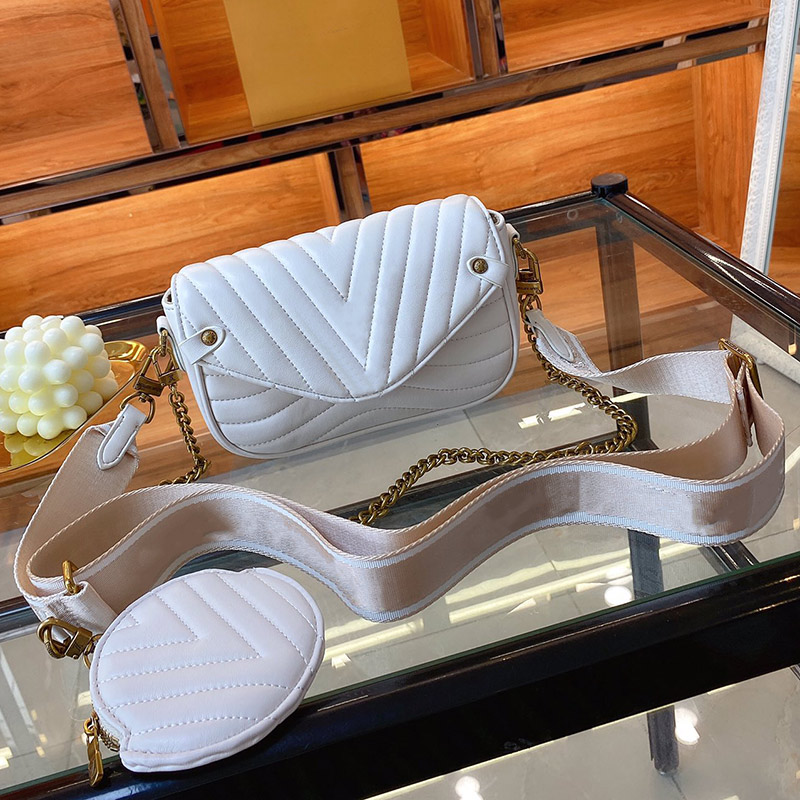 

2 Pcs Set Fashion Luxury Designer Handbags High Quality Women Shoulder Bag Crossbody Bags Leather Handbag 20*12cm with Box Coin Purse, Increase freight