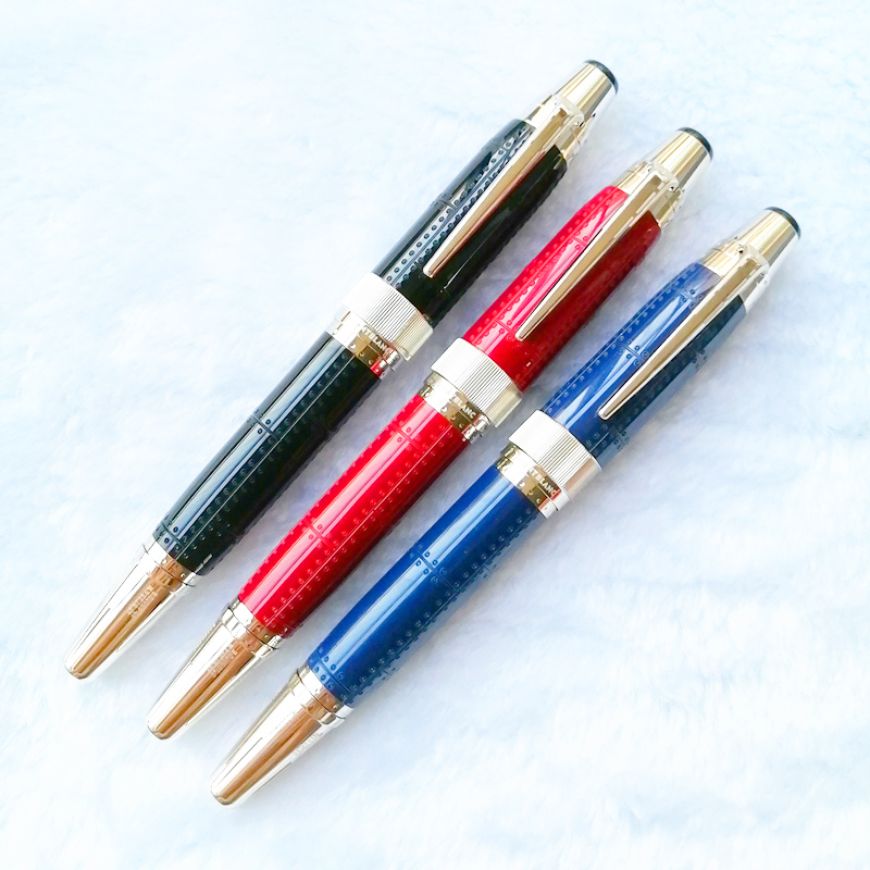 

Luxury Mt Pen Limited Special edition St. Exupery Signature Wine red Blue Black Resin Roller Ballpoint Fountain pens Writing office supplies with Serial number