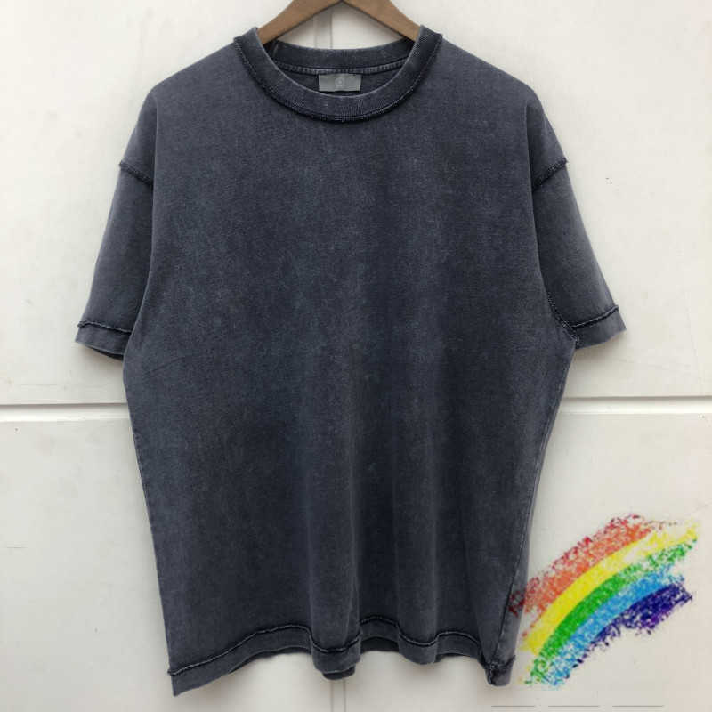 Best Quality Nice Washed Heavy fabric T shirt Men Women Summer Style Blank Solid Color Tops Tee X0712-image-714105943